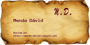 Menda Dávid névjegykártya